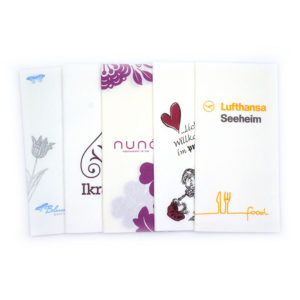 Bestecktaschen und Besteckservietten bedrucken