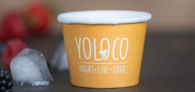 Bedruckter Eisbecher mit Logo